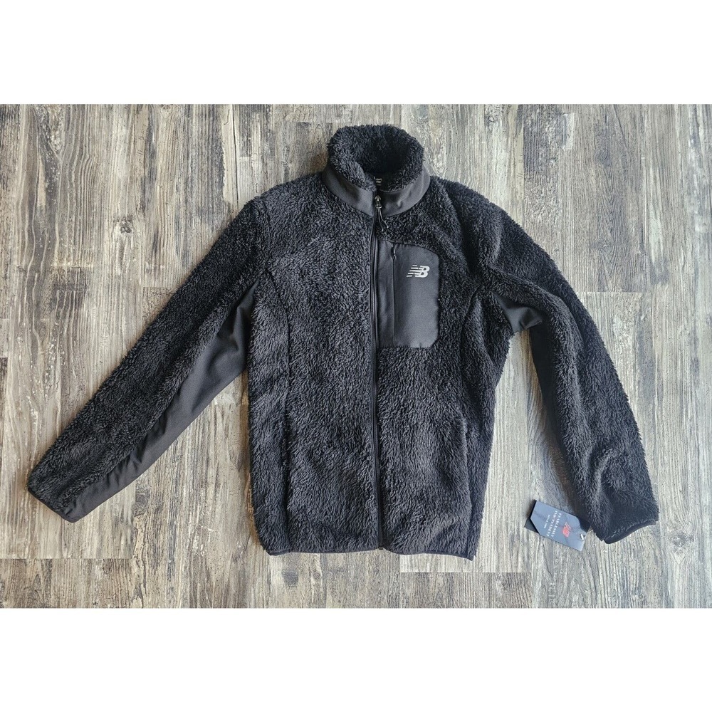New Balance Women's Black Sherpa Fleece Very Soft Jacket Sz Medium W/Zip